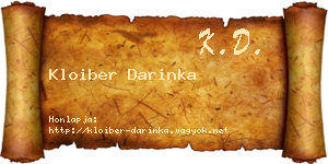 Kloiber Darinka névjegykártya